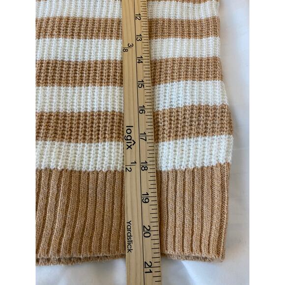 American Eagle Tan and White Striped Collared Sweater - Picture 6 of 7